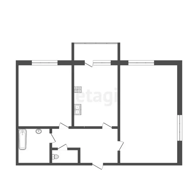 2-комнатная квартира: Петропавловск-Камчатский, улица Виталия Кручины, ... - Фото 1