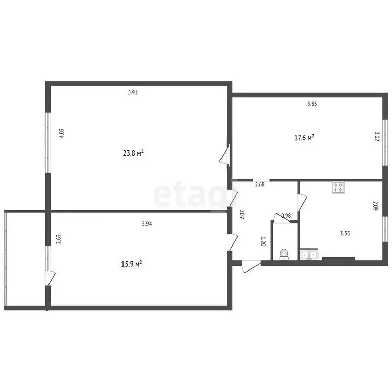 3-комнатная квартира: Санкт-Петербург, Лесной проспект, 59к5-6Е (69.7 ... - Фото 1