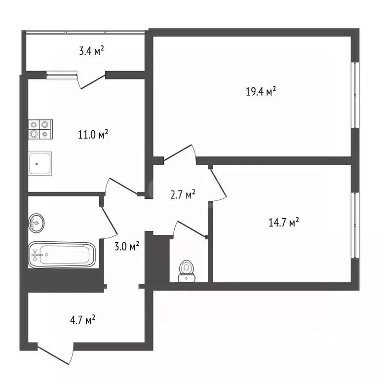 2-к кв. Воронежская область, Воронеж Московский просп., 189/3 (62.1 м) - Фото 1