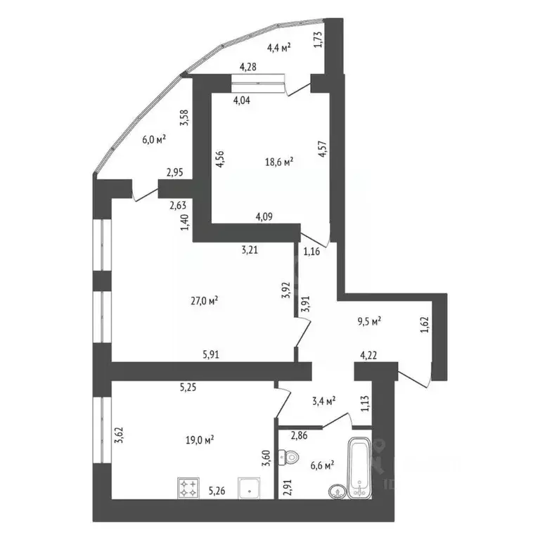3-к кв. Башкортостан, Уфа ул. Кирова, 99/3 (89.0 м) - Фото 1