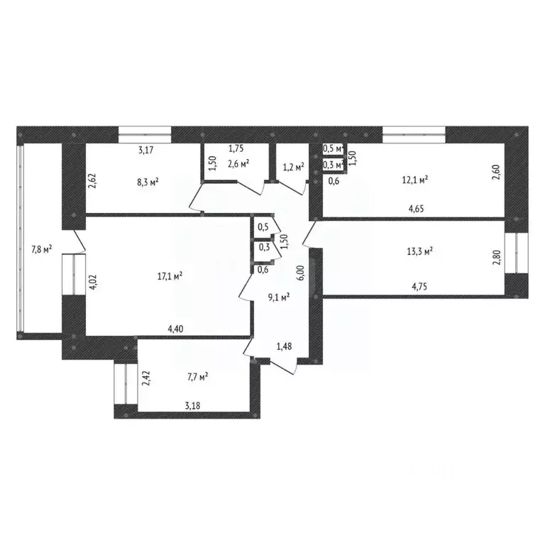 4-к кв. Башкортостан, Уфа ул. Гафури, 27/1 (73.6 м) - Фото 2