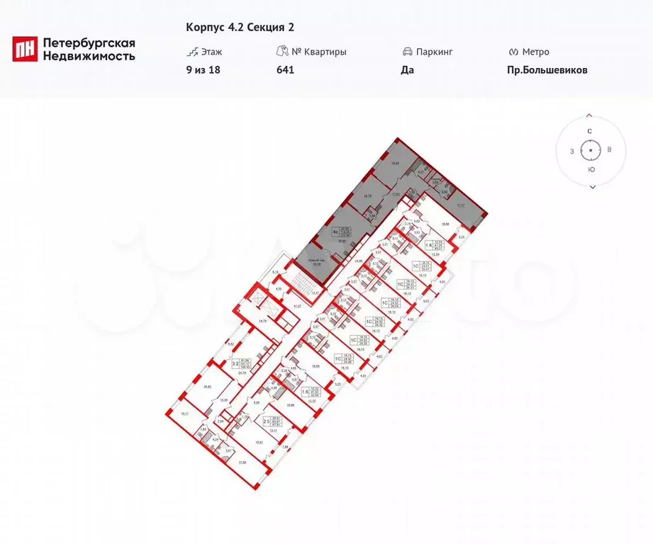 3-к. квартира, 114,3 м, 9/18 эт. - Фото 1