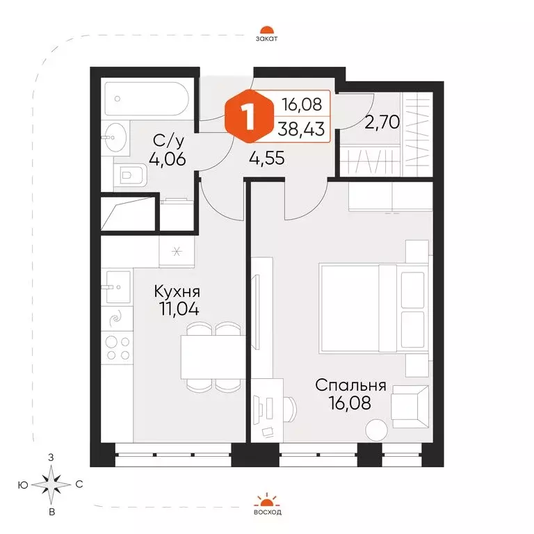 1-комнатная квартира: посёлок городского типа Некрасовский, Заводская ... - Фото 2