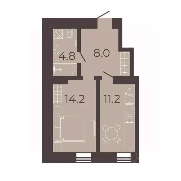 1-к кв. Санкт-Петербург наб. Канала Грибоедова, 84 (38.5 м) - Фото 1