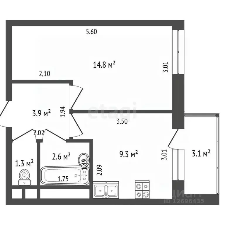1-к кв. Москва Нововладыкинский проезд, 1к4 (31.9 м) - Фото 2