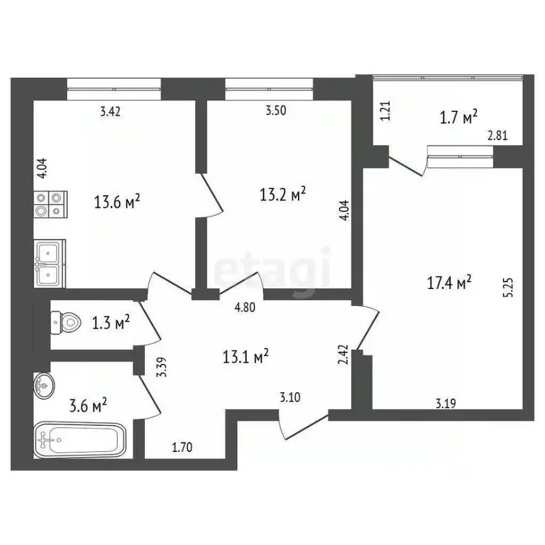 2-к кв. Москва просп. Буденного, 51к6 (64.4 м) - Фото 2