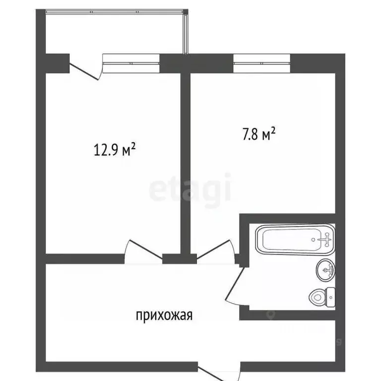 1-к кв. Архангельская область, Новодвинск ул. Советов, 35 (28.7 м) - Фото 2