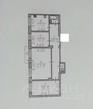 3-к кв. Астраханская область, Астрахань ул. Советской Гвардии, 1 (82.9 ... - Фото 2