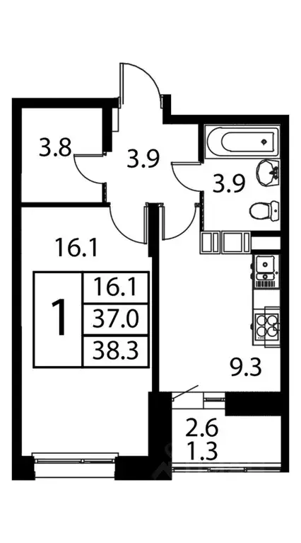 1-к кв. Московская область, Домодедово Авиационный мкр, ул. ... - Фото 1