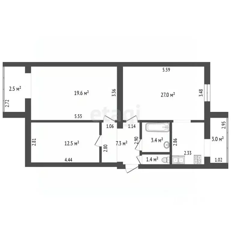 3-к кв. Крым, Феодосия ул. Чкалова, 113Б (76.7 м) - Фото 2