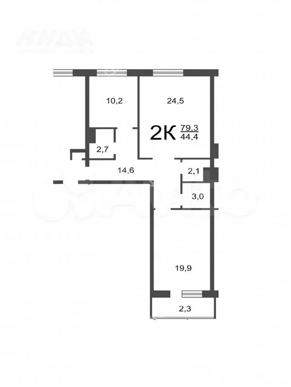 2-к. квартира, 80 м, 5/10 эт. - Фото 0