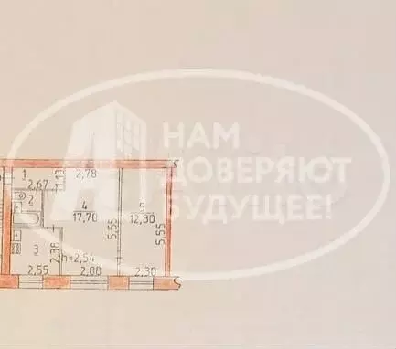 2-к. квартира, 42,6 м, 1/2 эт. - Фото 0