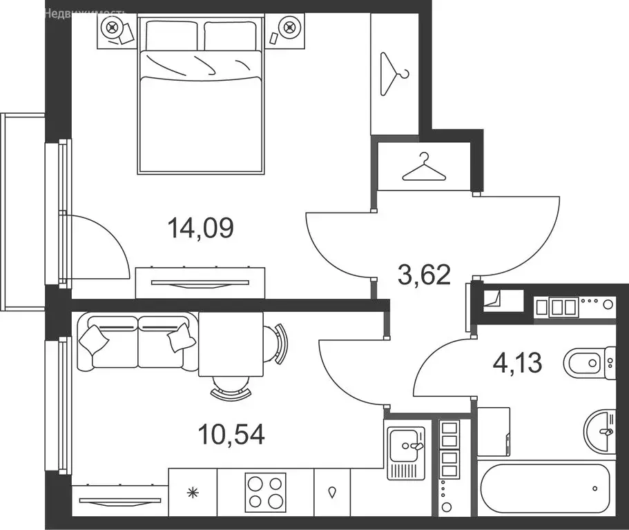 1-комнатная квартира: Ленинградская область, Гатчинский муниципальный ... - Фото 2