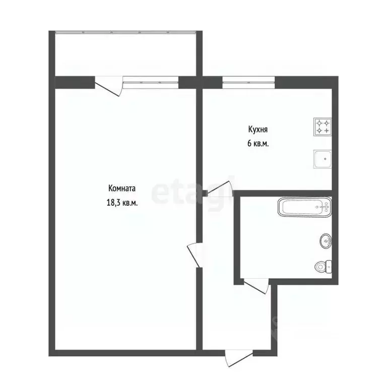 1-к кв. Севастополь ул. Хрусталева, 19 (29.5 м) - Фото 2