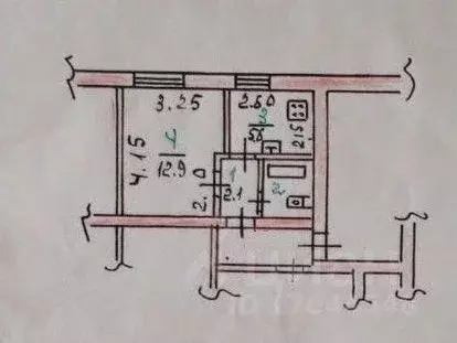 1-к кв. Орловская область, Орловский муниципальный округ, пос. ... - Фото 2