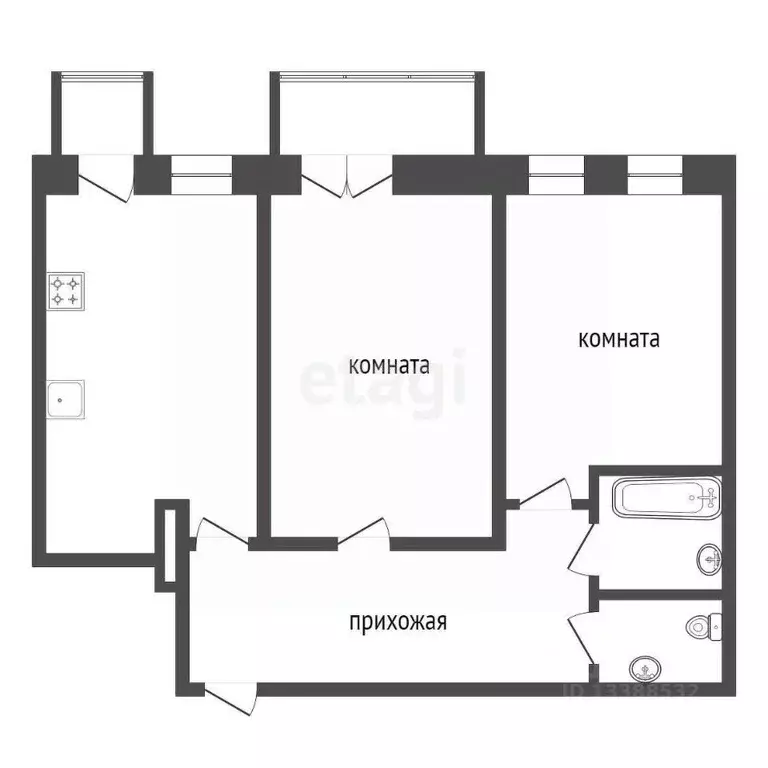 2-к кв. Красноярский край, Красноярск ул. Бограда, 107 (63.0 м) - Фото 1