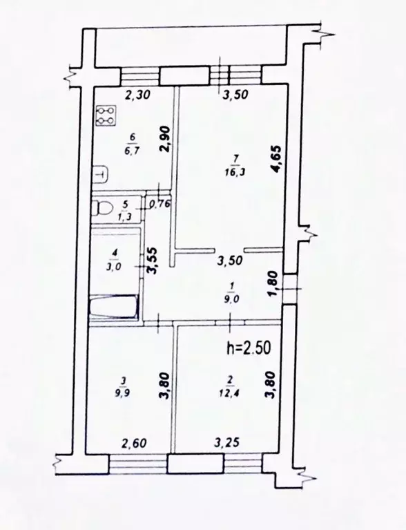 3-к кв. Хабаровский край, Хабаровск ул. Руднева, 58 (60.1 м) - Фото 1