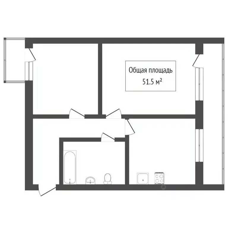 3-к кв. Томская область, Томск Тверская ул., 57 (57.7 м) - Фото 2