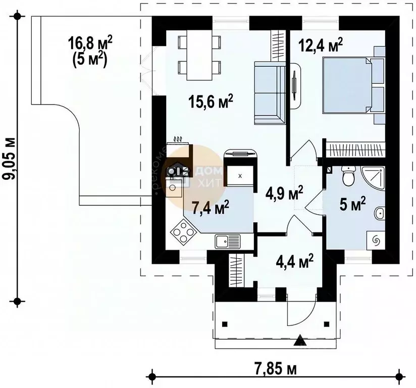 Дом в Крым, Симферопольский район, с. Мирное 2 (55 м) - Фото 0