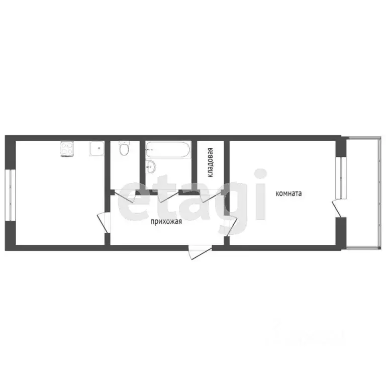 1-к кв. Ямало-Ненецкий АО, Новый Уренгой Сибирская ул., 45А (33.8 м) - Фото 2