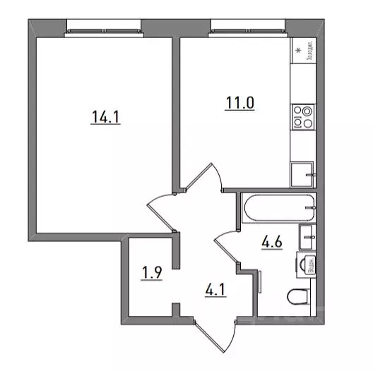 1-к кв. Кировская область, Киров ул. Чистопрудненская, 13А (35.7 м) - Фото 1