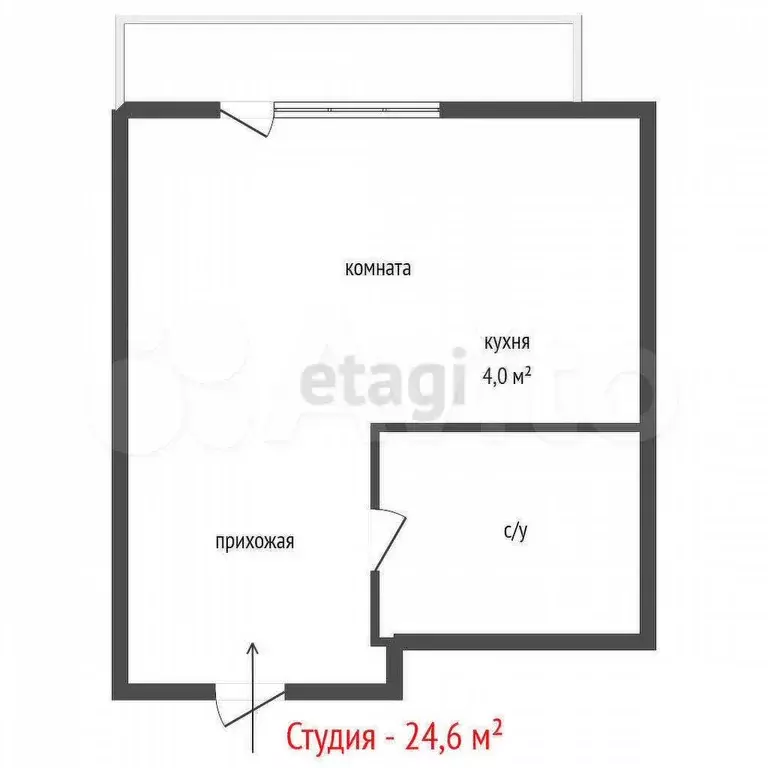 Квартира-студия, 24,6 м, 15/22 эт. - Фото 0