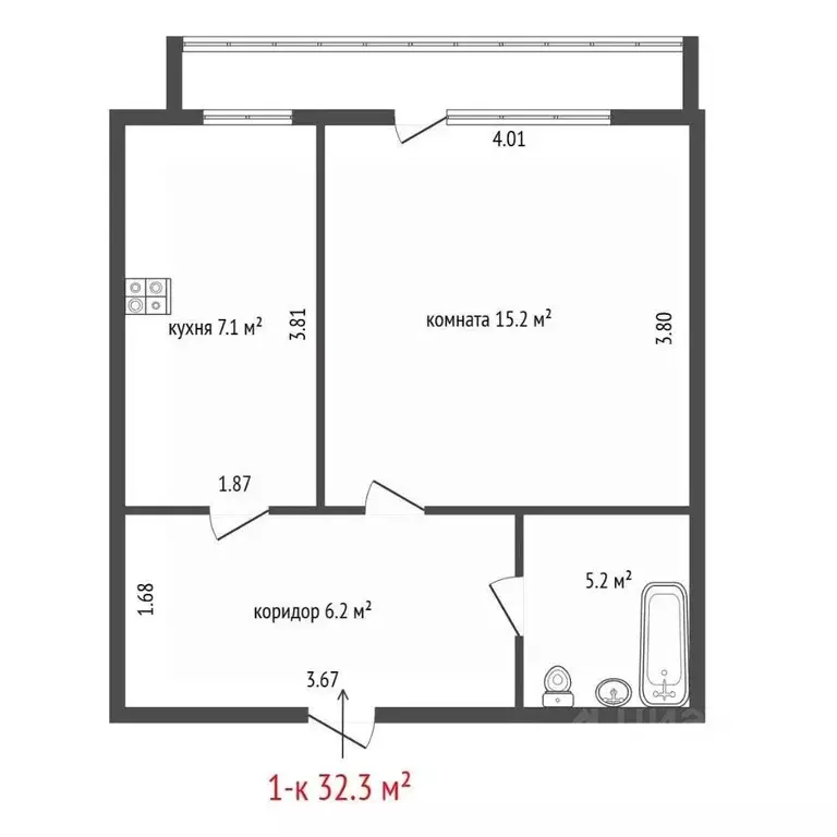 1-к кв. Свердловская область, Березовский муниципальный округ, пос. ... - Фото 2