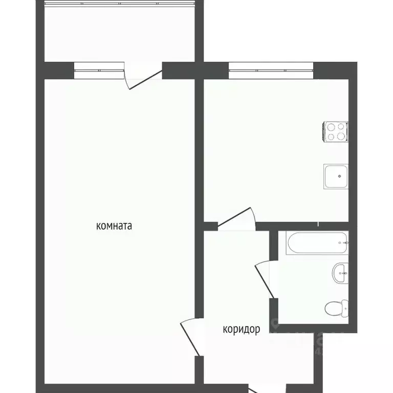 1-к кв. Бурятия, Улан-Удэ ул. Овражная, 24 (29.9 м) - Фото 1