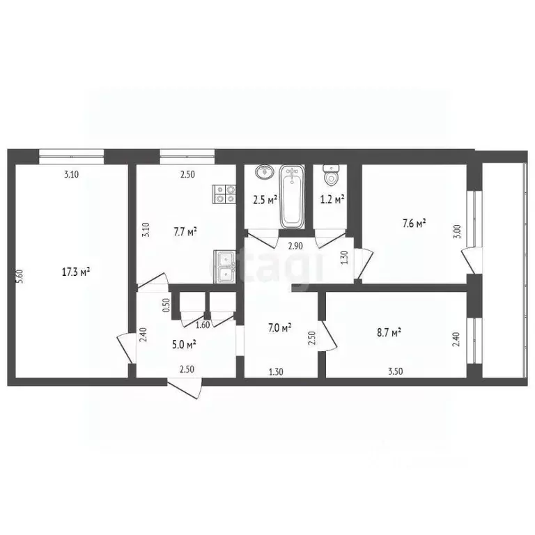 3-к кв. Нижегородская область, Выкса Жуковского мкр, 1 (58.0 м) - Фото 1