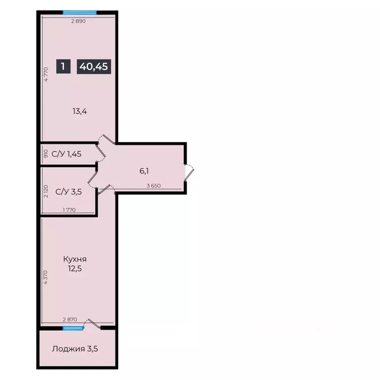 1-к кв. Ставропольский край, Ставрополь ул. Южный обход, 53В (40.45 м) - Фото 1