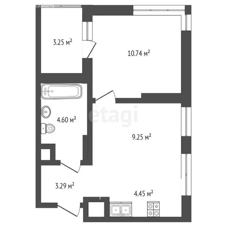 1-комнатная квартира: Тюмень, Полевая улица, 108 (35.6 м) - Фото 0