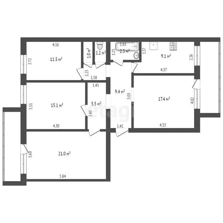 4-комнатная квартира: Якутск, улица Можайского, 19 (93 м) - Фото 0