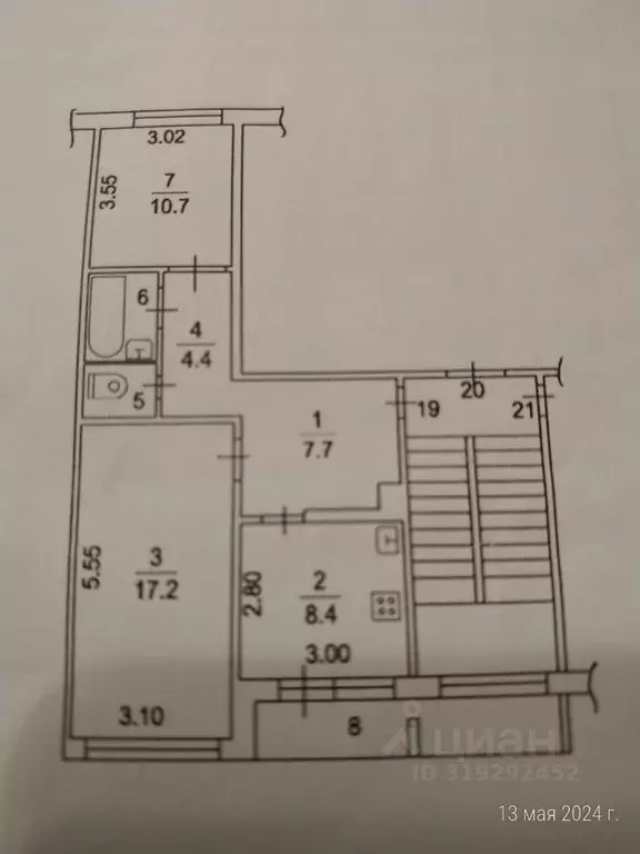 2-к кв. Московская область, Домодедово Северный мкр, ул. Советская, 58 ... - Фото 0
