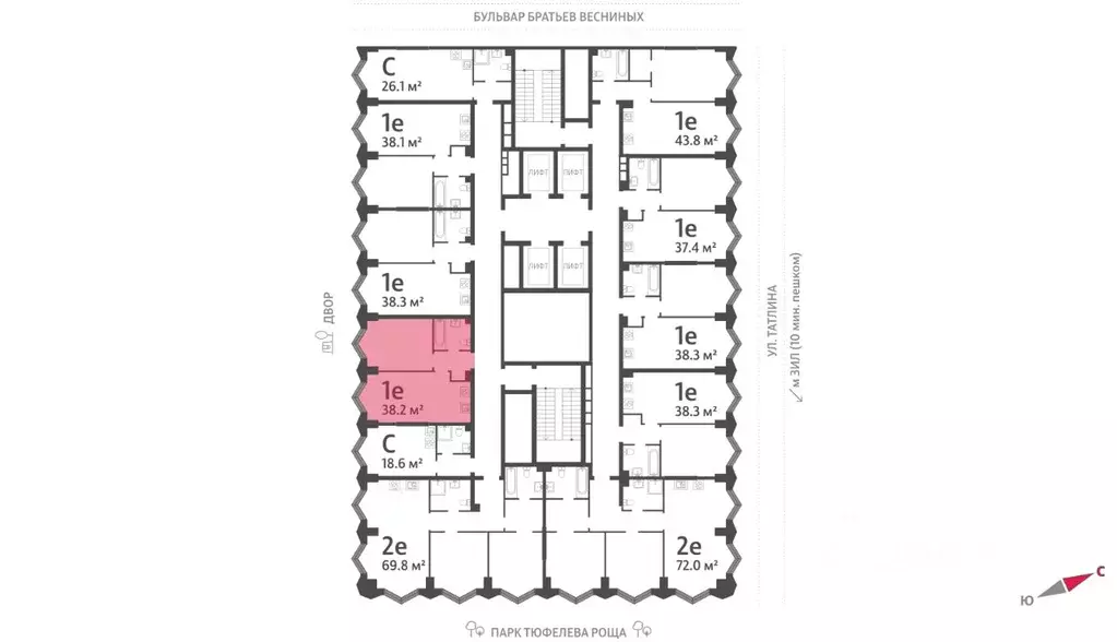 1-к кв. Москва Зиларт жилой комплекс, 21/22 (38.2 м) - Фото 1