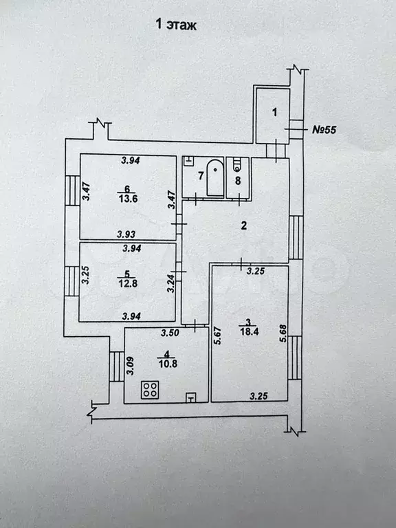 Комната 20 м в 3-к., 1/9 эт. - Фото 1