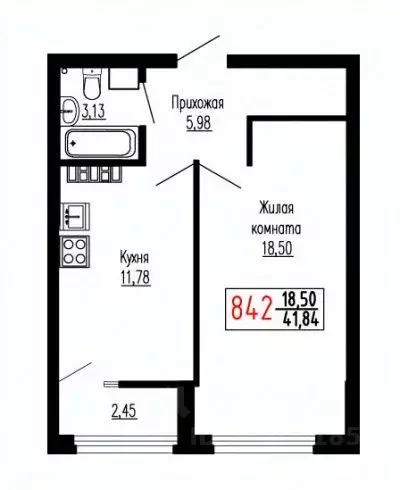 1-к кв. Свердловская область, Екатеринбург ул. Лыжников, 3 (41.5 м) - Фото 1