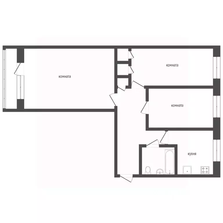 3-к кв. Курганская область, Курган Заозерный жилрайон, 6-й мкр, 2 ... - Фото 2