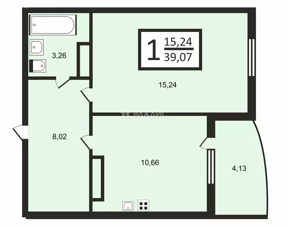 1-комнатная квартира: Владимир, улица Лакина, 2Б (40 м) - Фото 1