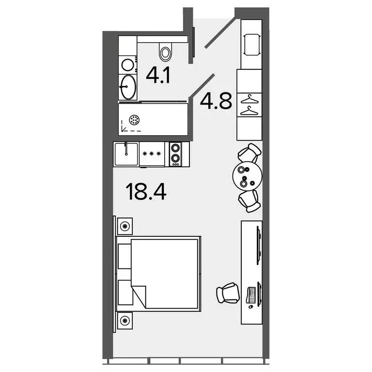 Квартира-студия: Санкт-Петербург, Ташкентская улица, 6к2 (26.7 м) - Фото 0