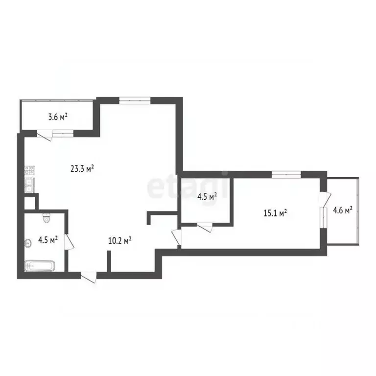 2-к кв. Санкт-Петербург Приморский просп., 54к2 (65.0 м) - Фото 2