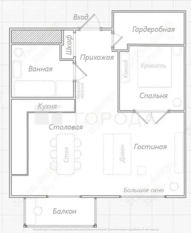 Квартира-студия: Москва, Береговой проезд, 5к2 (60.7 м) - Фото 1