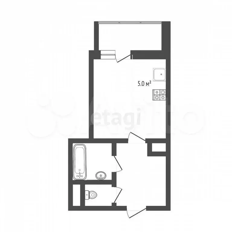 Квартира-студия, 23,9 м, 5/15 эт. - Фото 0