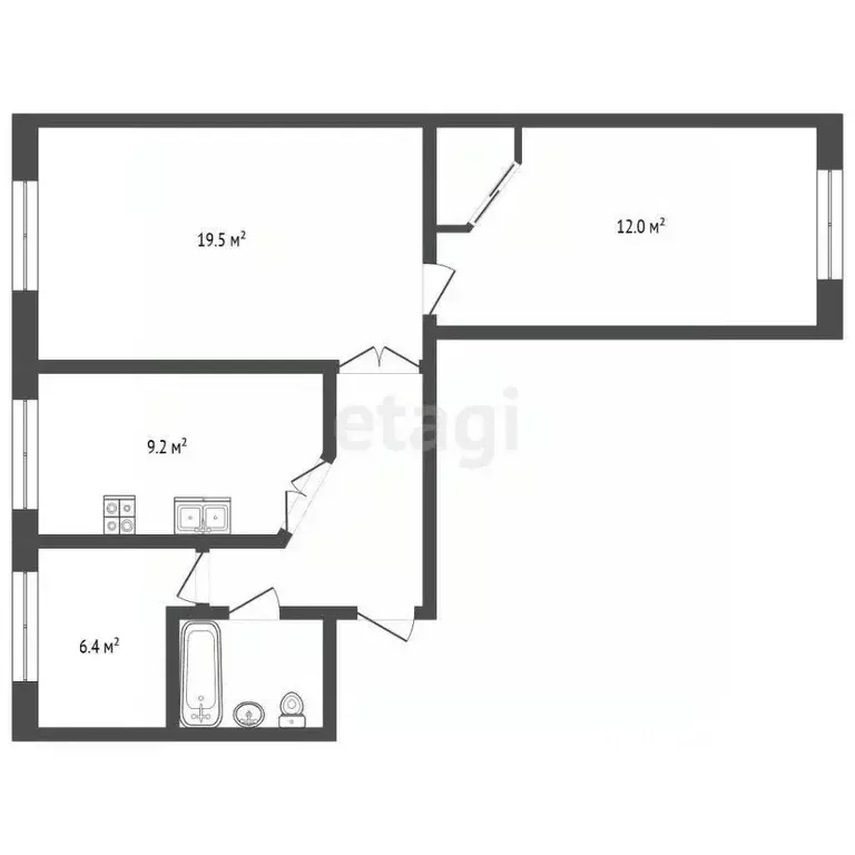 2-к кв. Камчатский край, Вилючинск Кронштадтская ул., 6 (58.1 м) - Фото 2