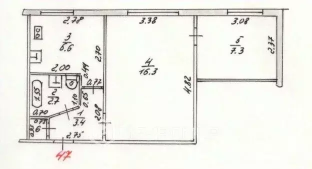 2-к кв. Татарстан, Казань ул. Рихарда Зорге, 25 (37.0 м) - Фото 1