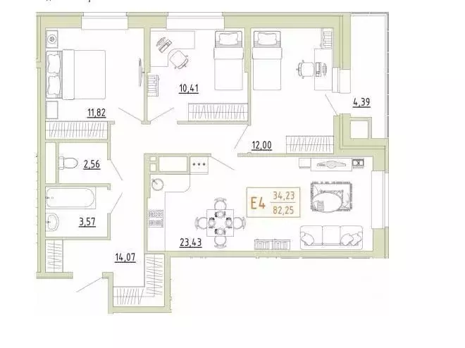 4-к кв. Тульская область, Тула ул. Сурикова, 22к2 (82.25 м) - Фото 0