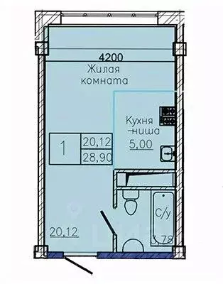 Студия Ставропольский край, Пятигорск  (28.29 м) - Фото 0