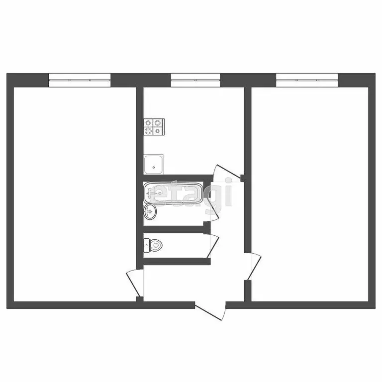 2-комнатная квартира: Саранск, улица Пушкина, 2 (43.5 м) - Фото 1