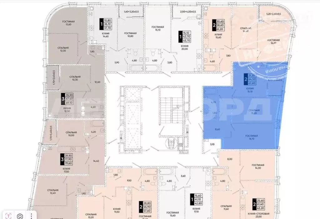 2-к кв. Ростовская область, Ростов-на-Дону Левобережная ул., 6/1с1 ... - Фото 1