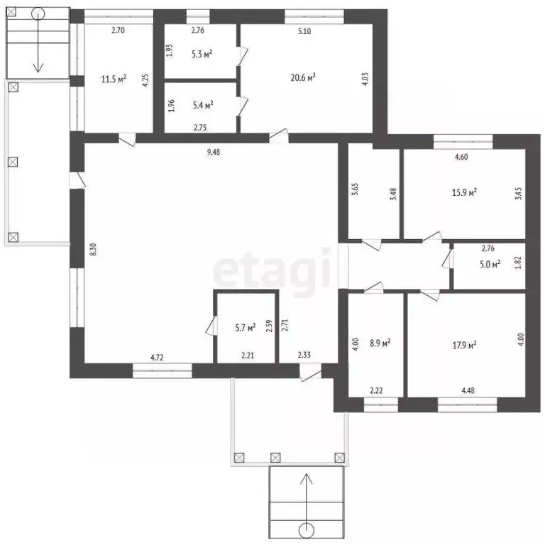 Дом в Омская область, Омский район, с. Пушкино ул. Ленина, 1 (188 м) - Фото 2