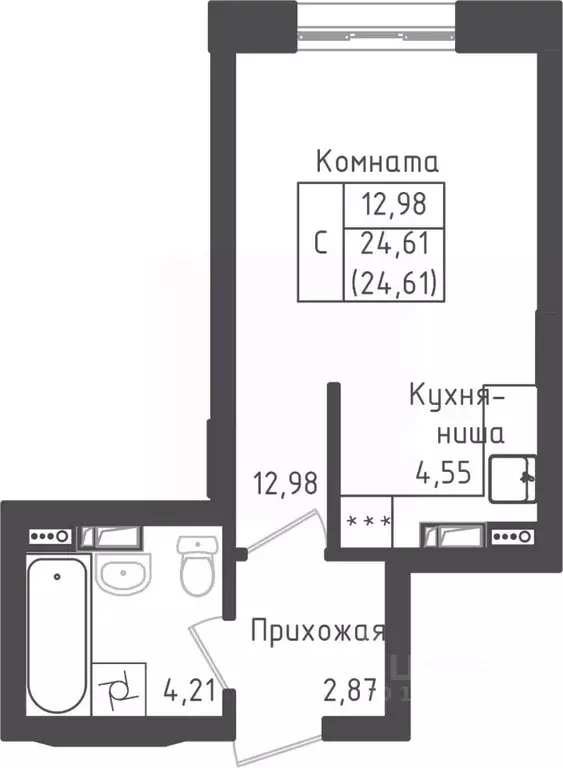 Студия Московская область, Дмитровский городской округ, д. Рыбаки ... - Фото 0